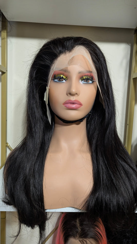 18 inches black 14x4 lace front wig